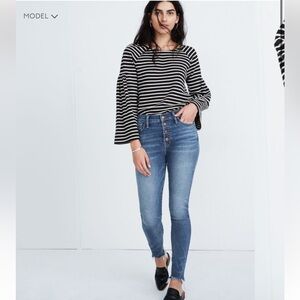 Madewell 10" High-Rise Skinny Jeans in Cordova Wash: Button-Front Edition